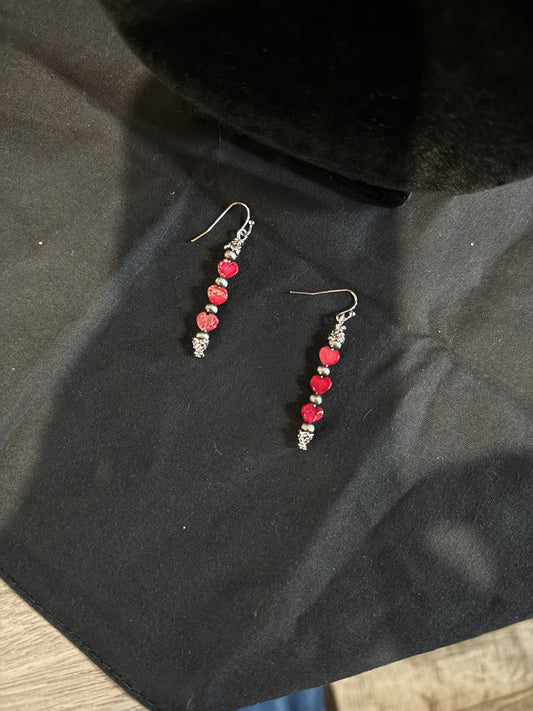 Navajo & Red Heart Earrings
