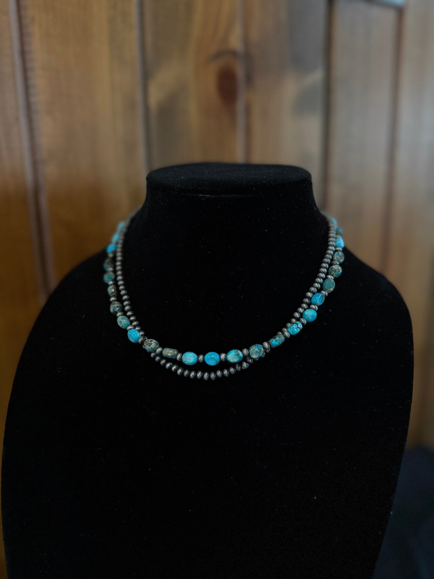 Dual Strand Oval Gem Stone Necklace