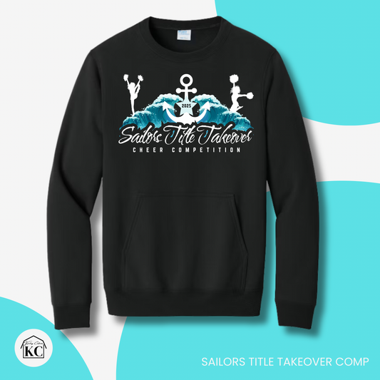 STT Adult Black Pocketed Crewneck