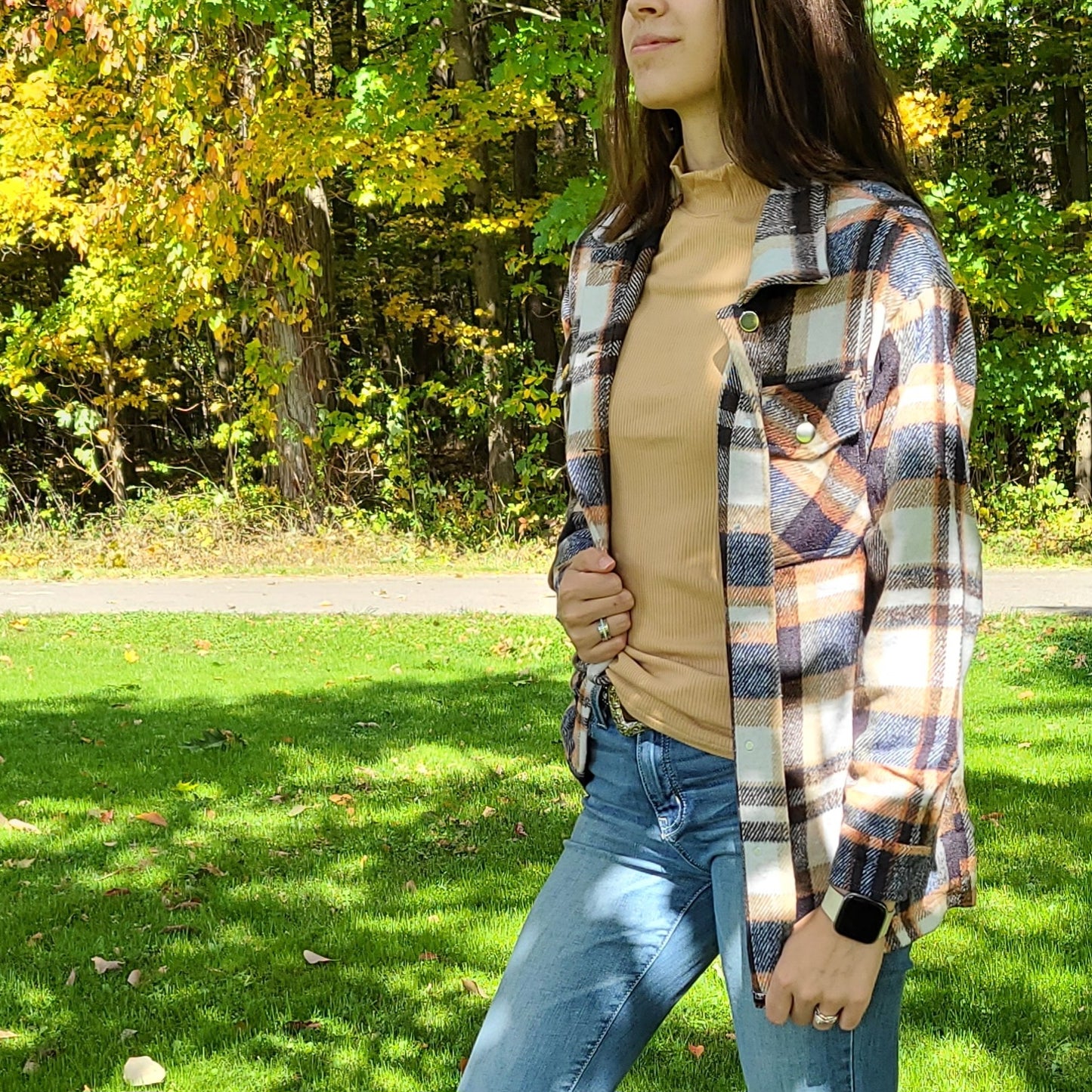 Orange Plaid Shaket