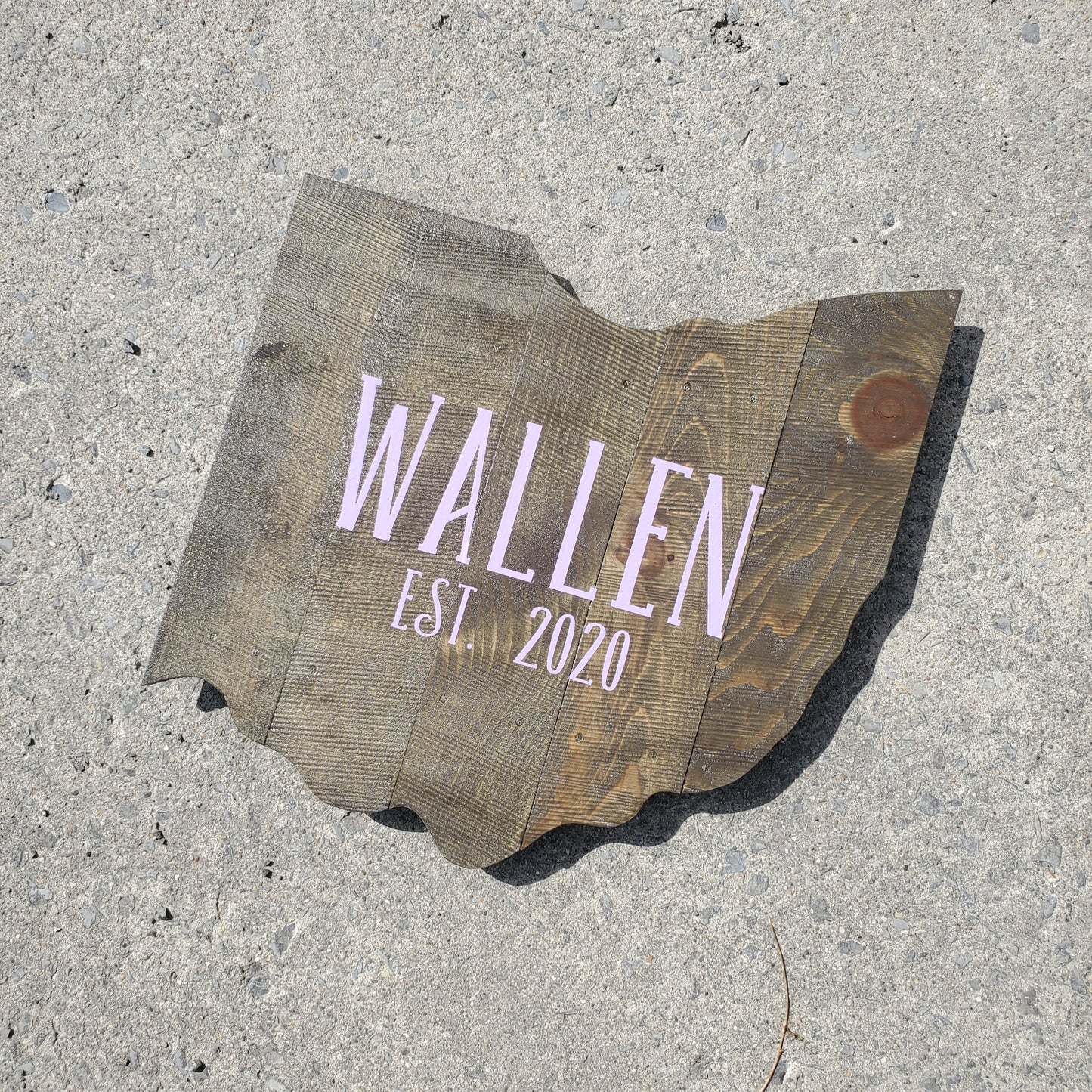 State Shape Wooden Wall Hanger