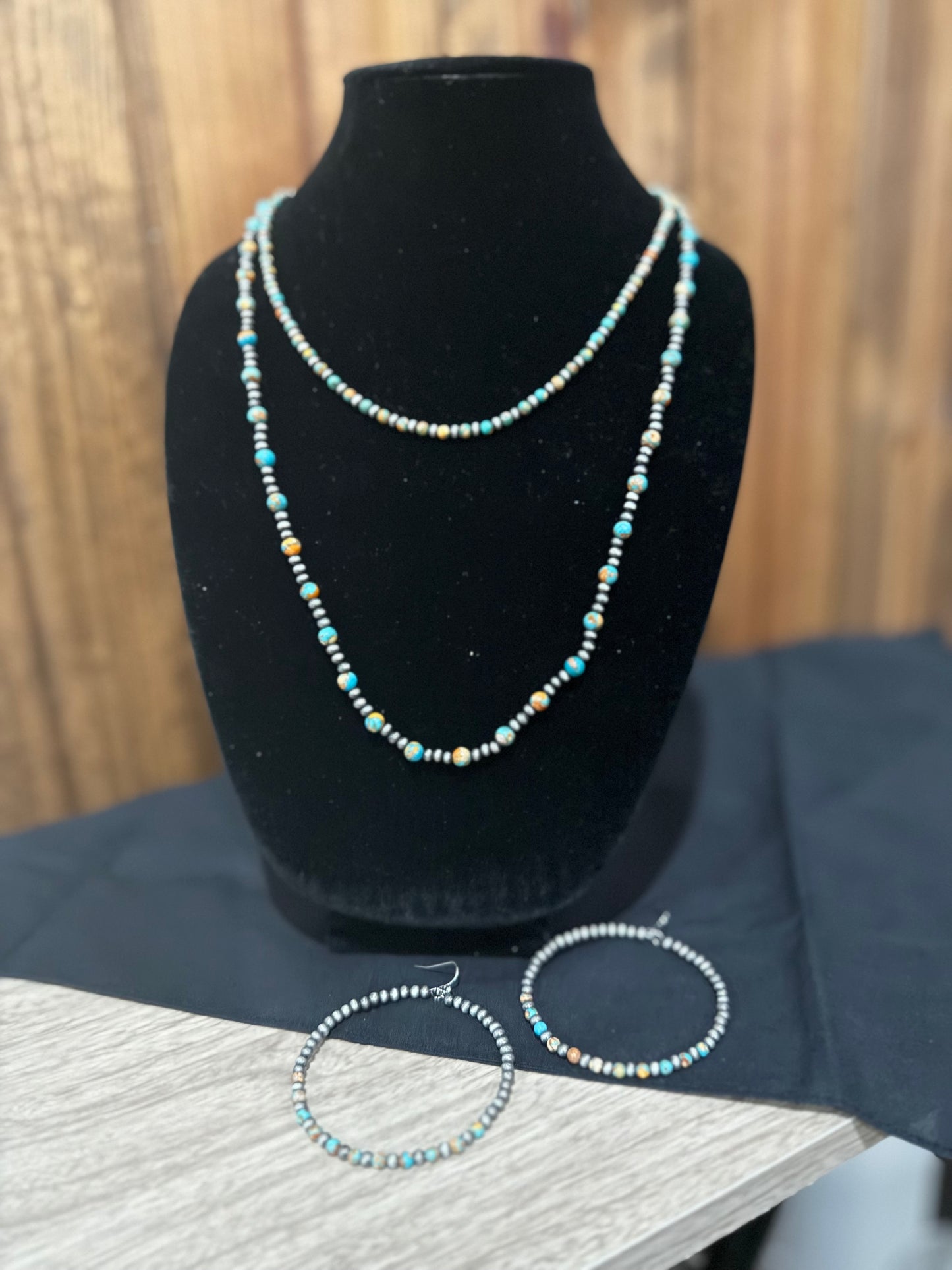 Multi-Bead Hoop Earrings