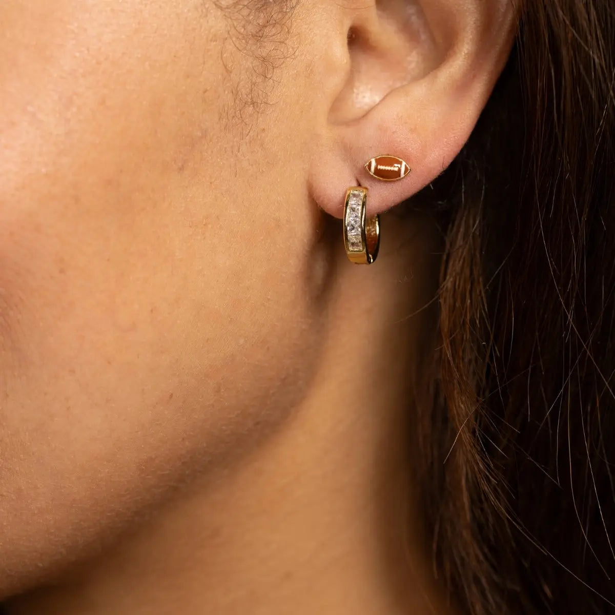 Minimalist Football Stud Sports Earrings