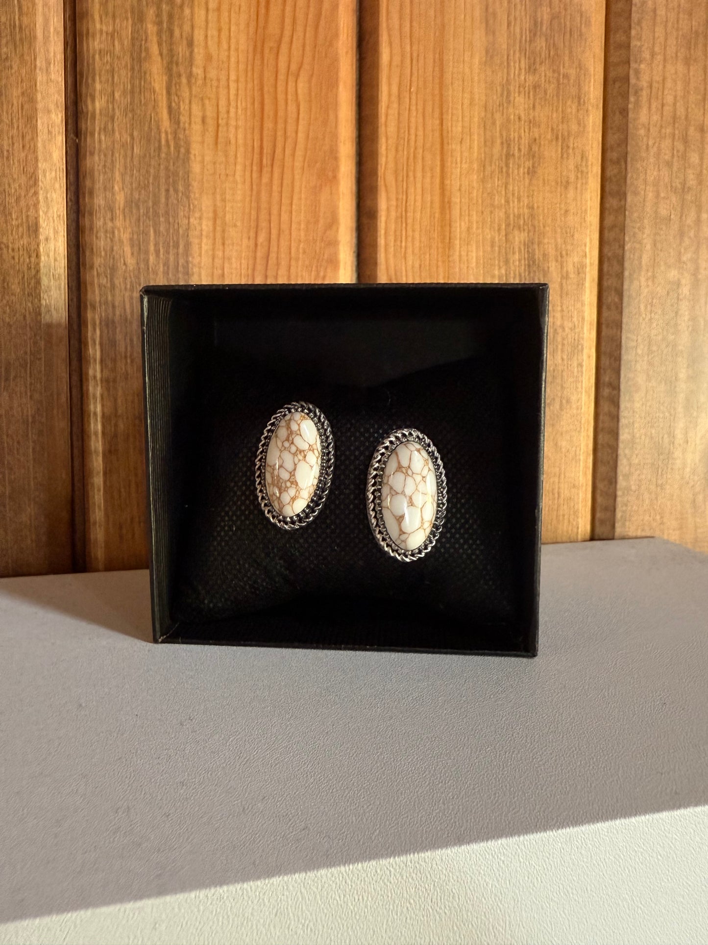 Oval Post Stud Earrings