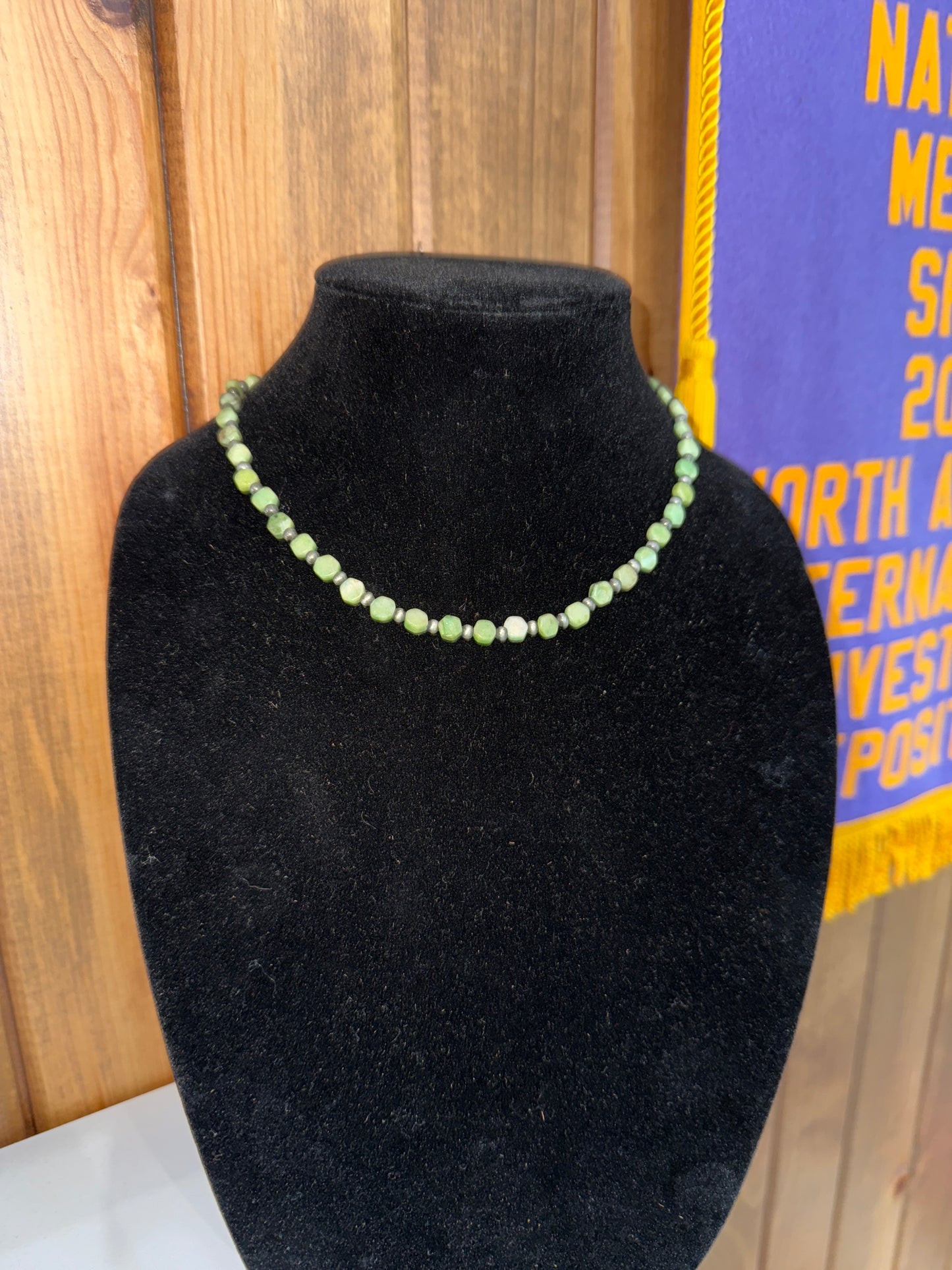 Green Hexa Gemstone Necklace