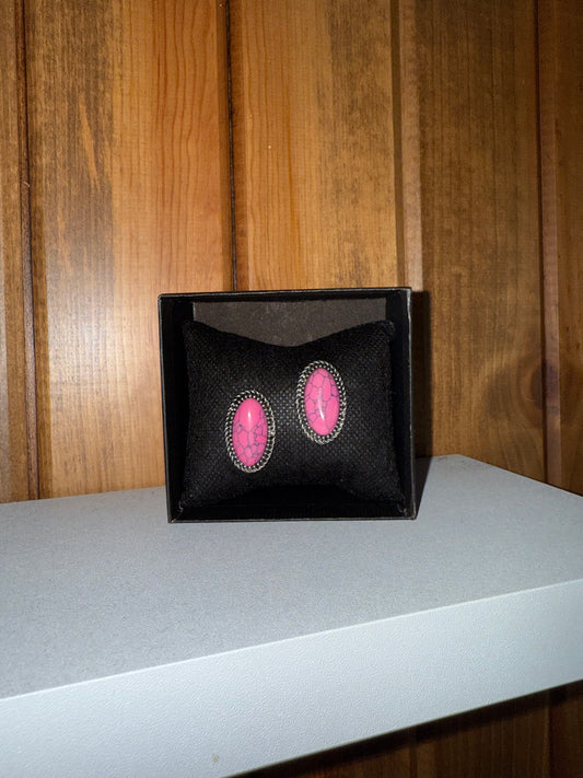 Oval Post Stud Earrings