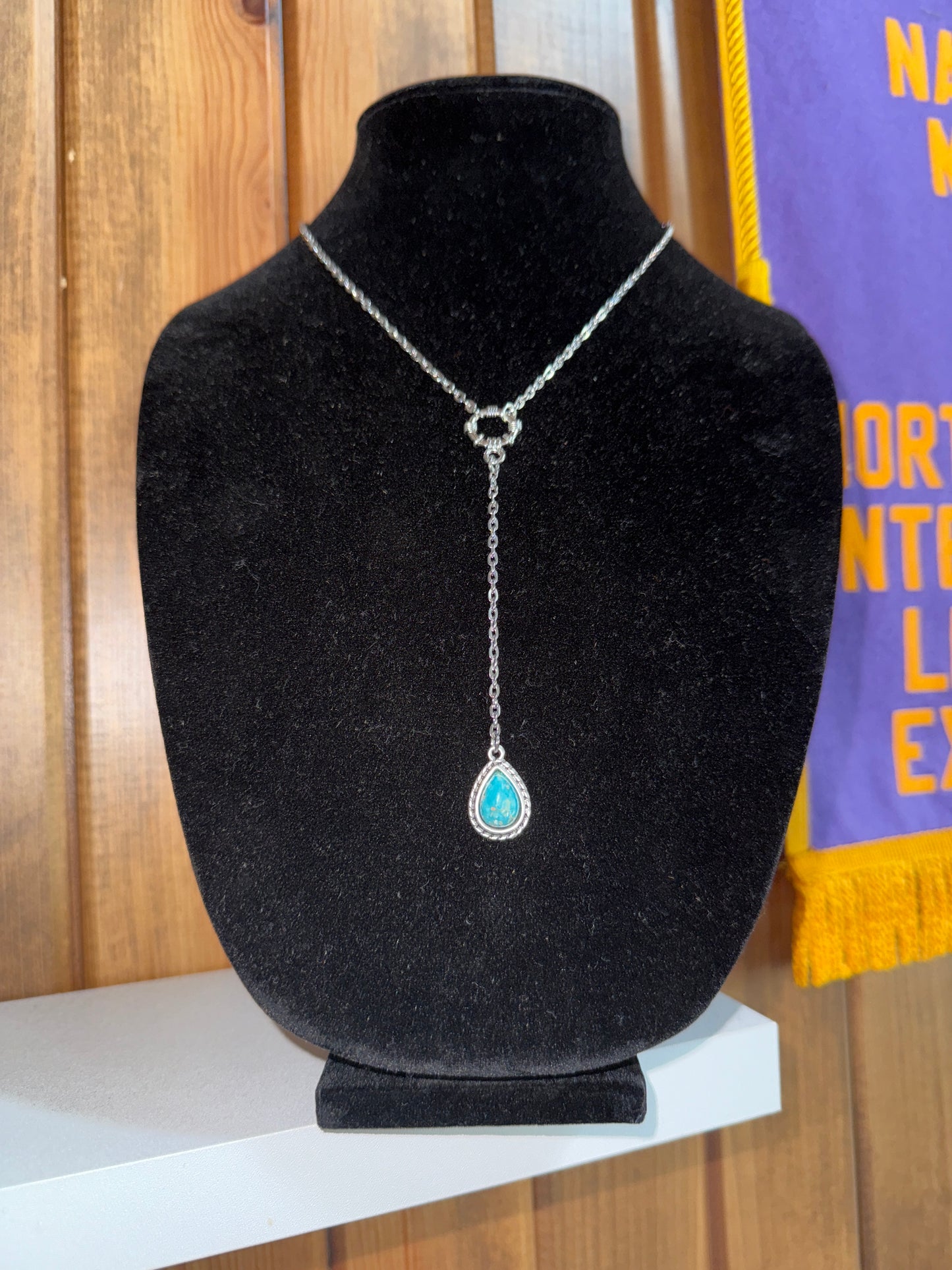 Drop Gemstone Y Necklace