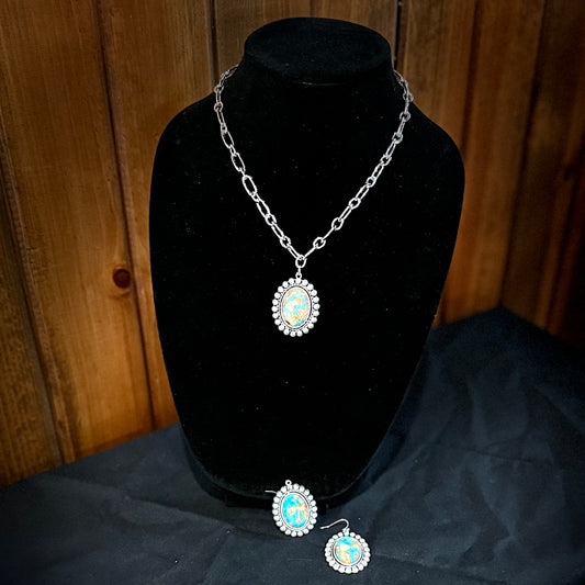 Studded Oval Jewelry Set