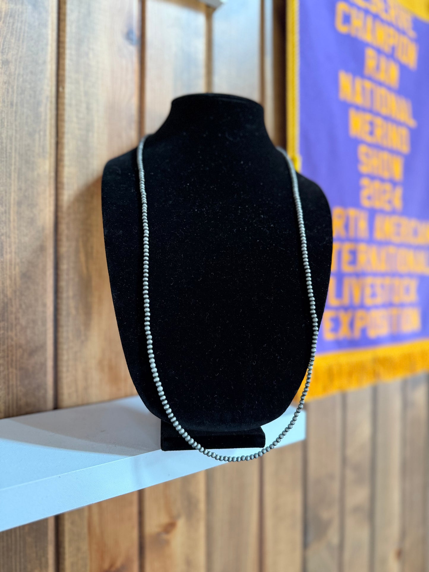 30” 4mm Navajo Pearl Necklace