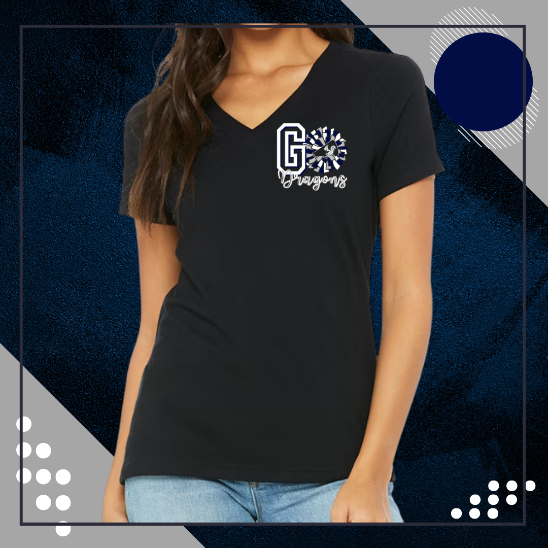 WC Women's Relaxed Black V-Neck Tee