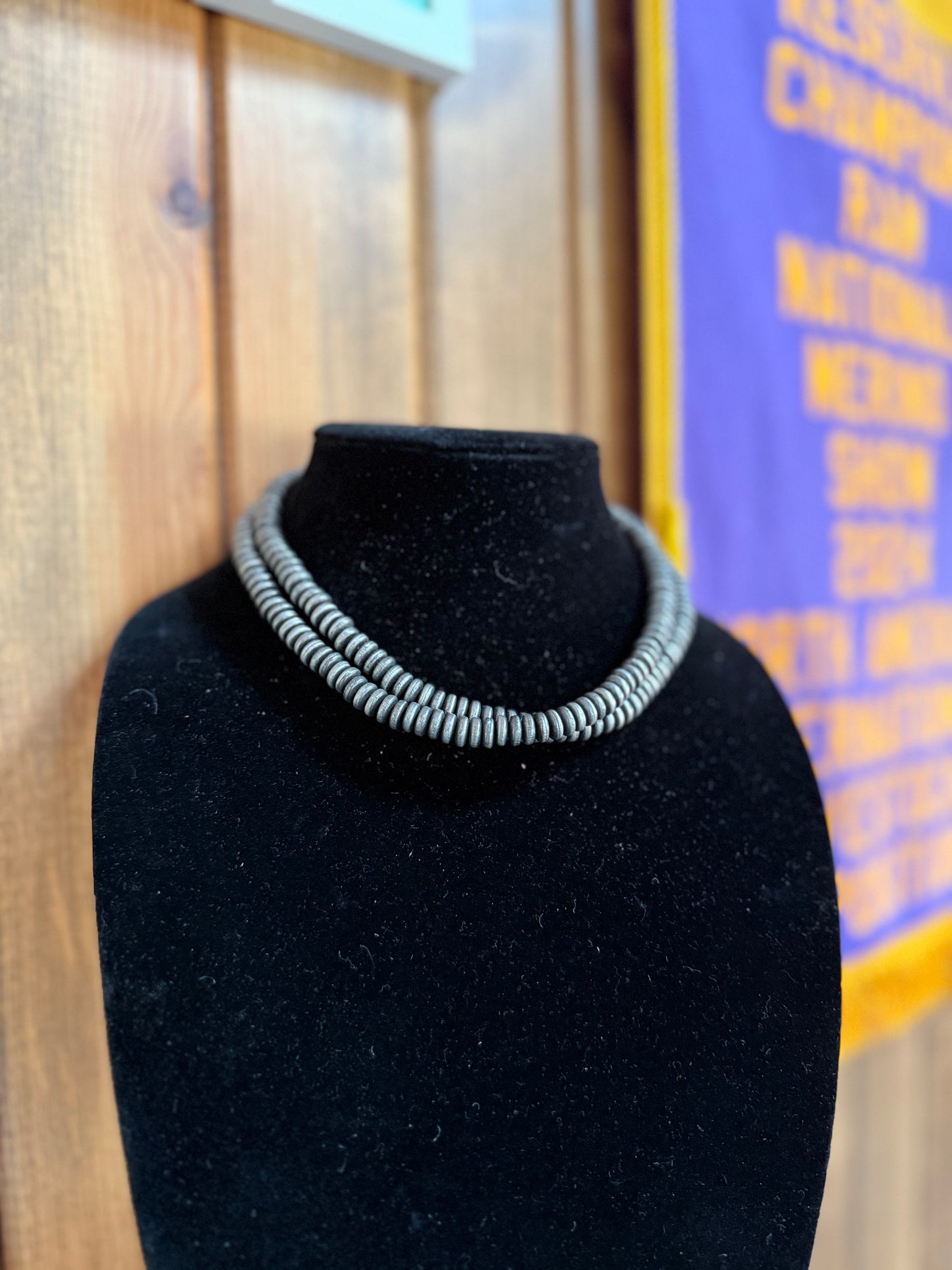 33” 8mm Flat Navajo Pearl Necklace