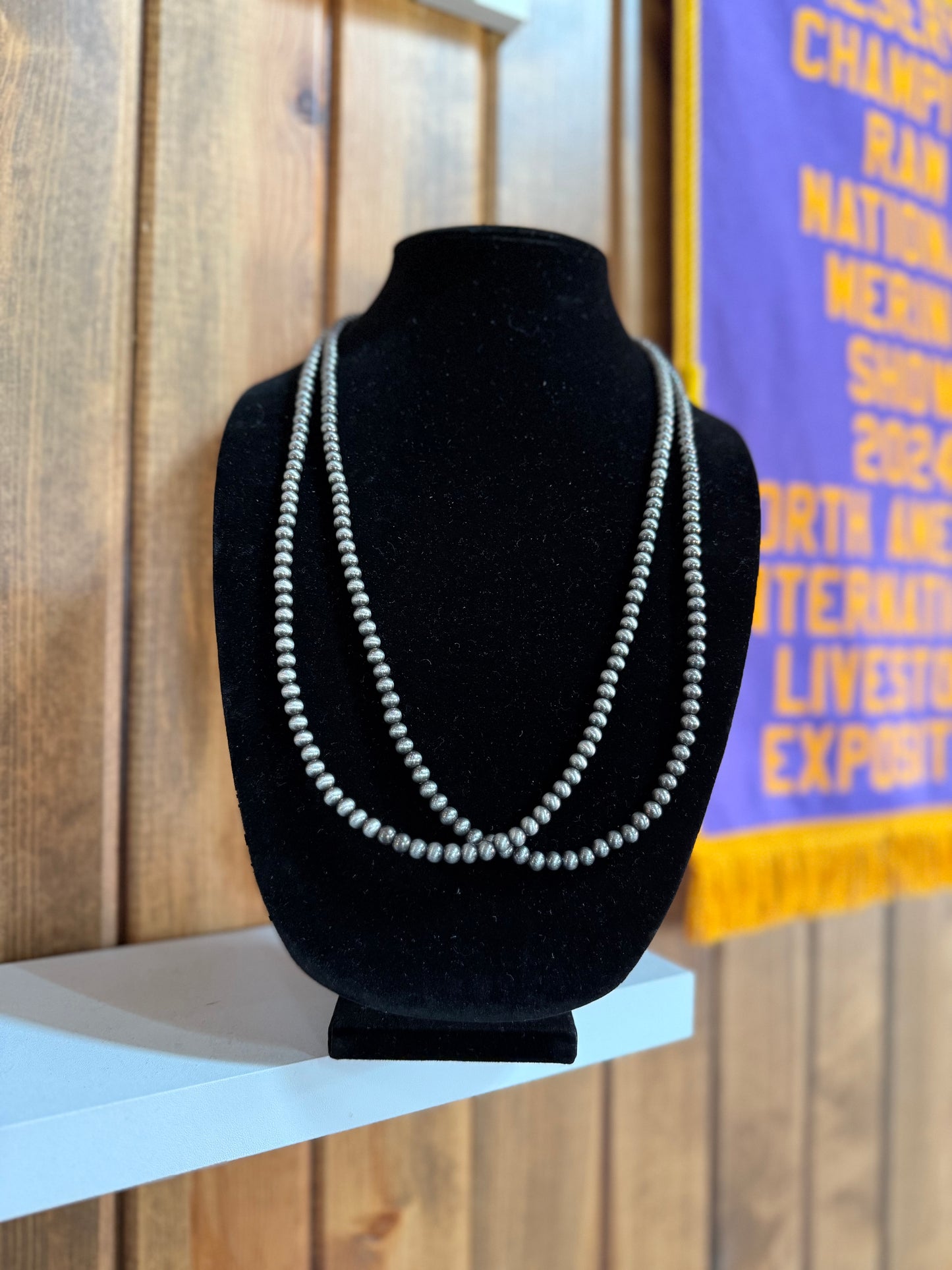 60” 6mm Navajo Pearl Necklace