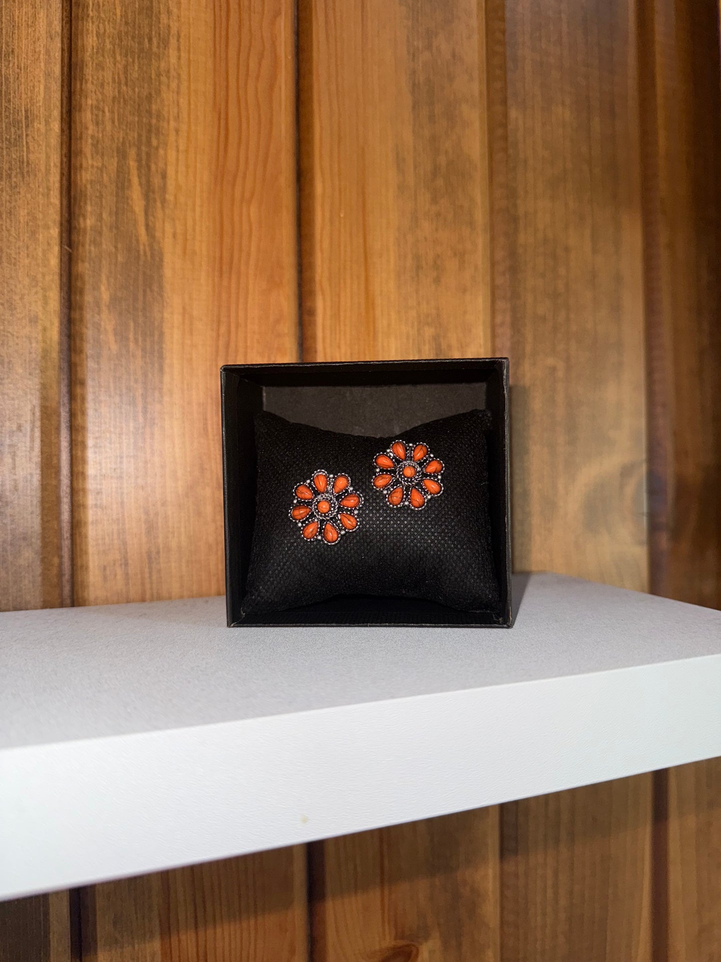 Small Concho Flower Stud Earrings