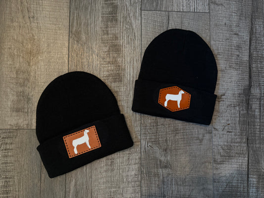 Polled Dorset Ewe Patched Stitched Beanie