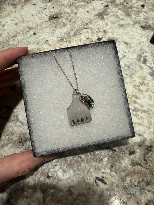 MAMA Cow Tag Necklace