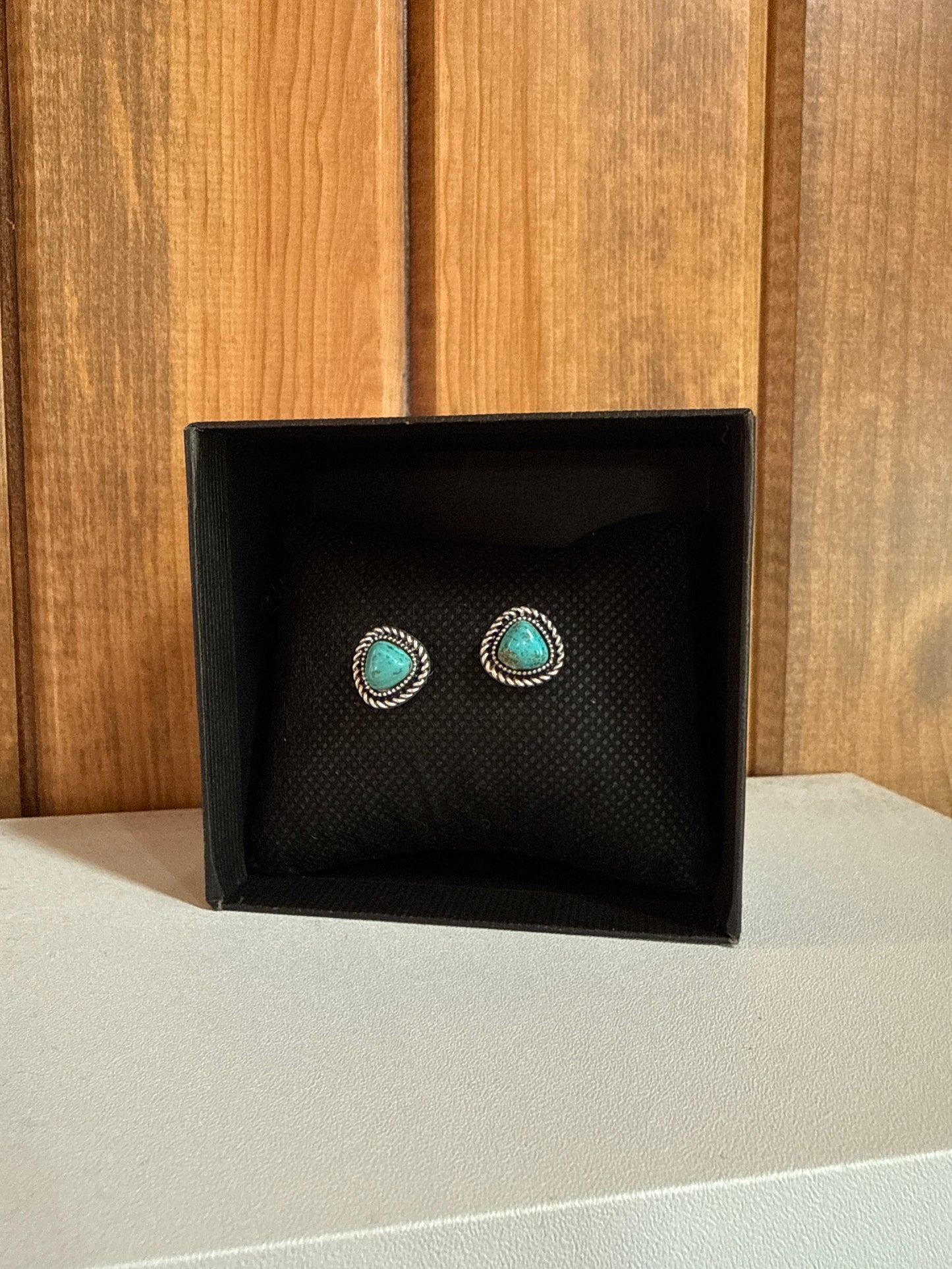 7mm Irregular Turquoise Stud Earrings