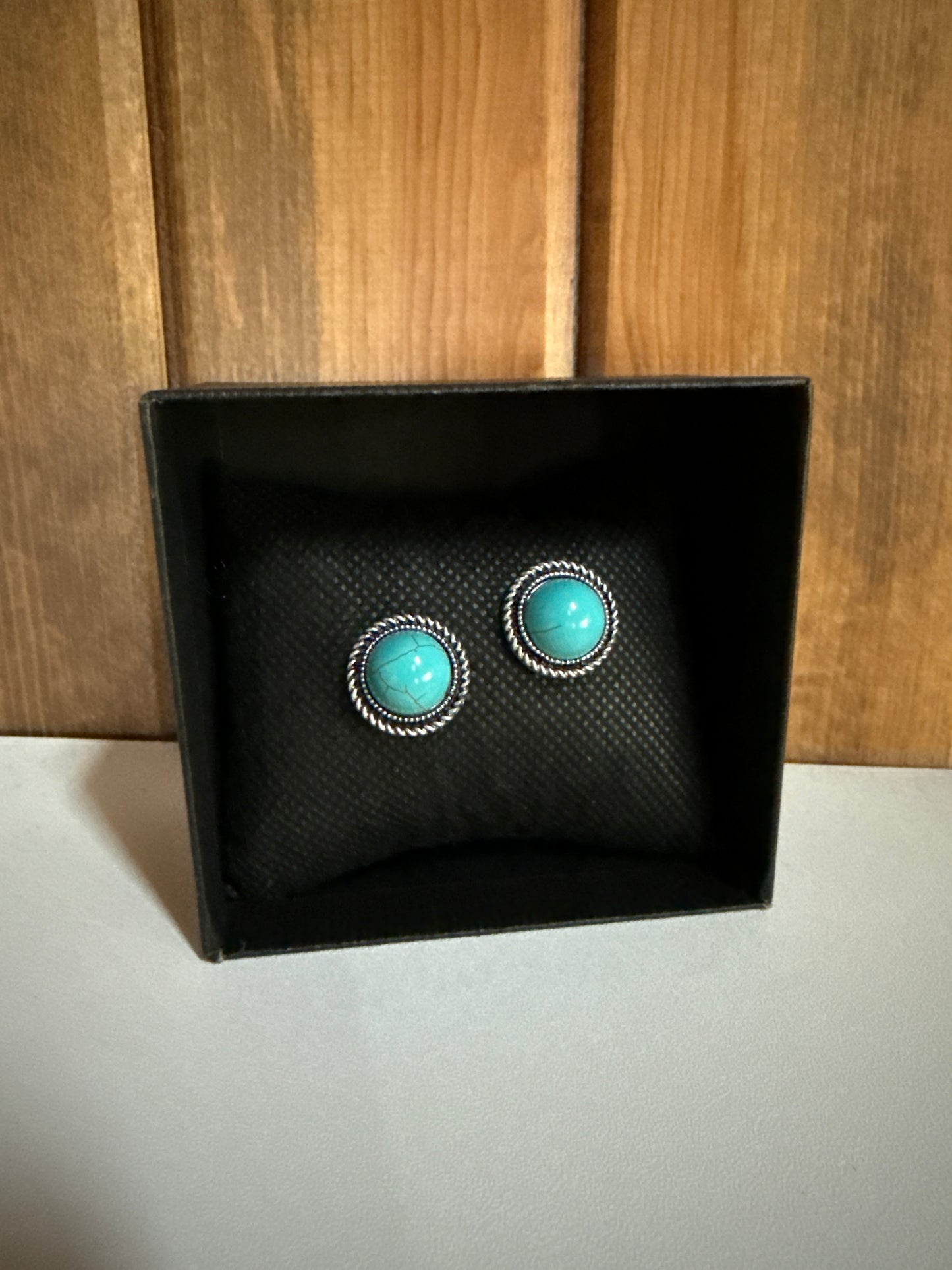 12mm Turquoise Stud Earrings