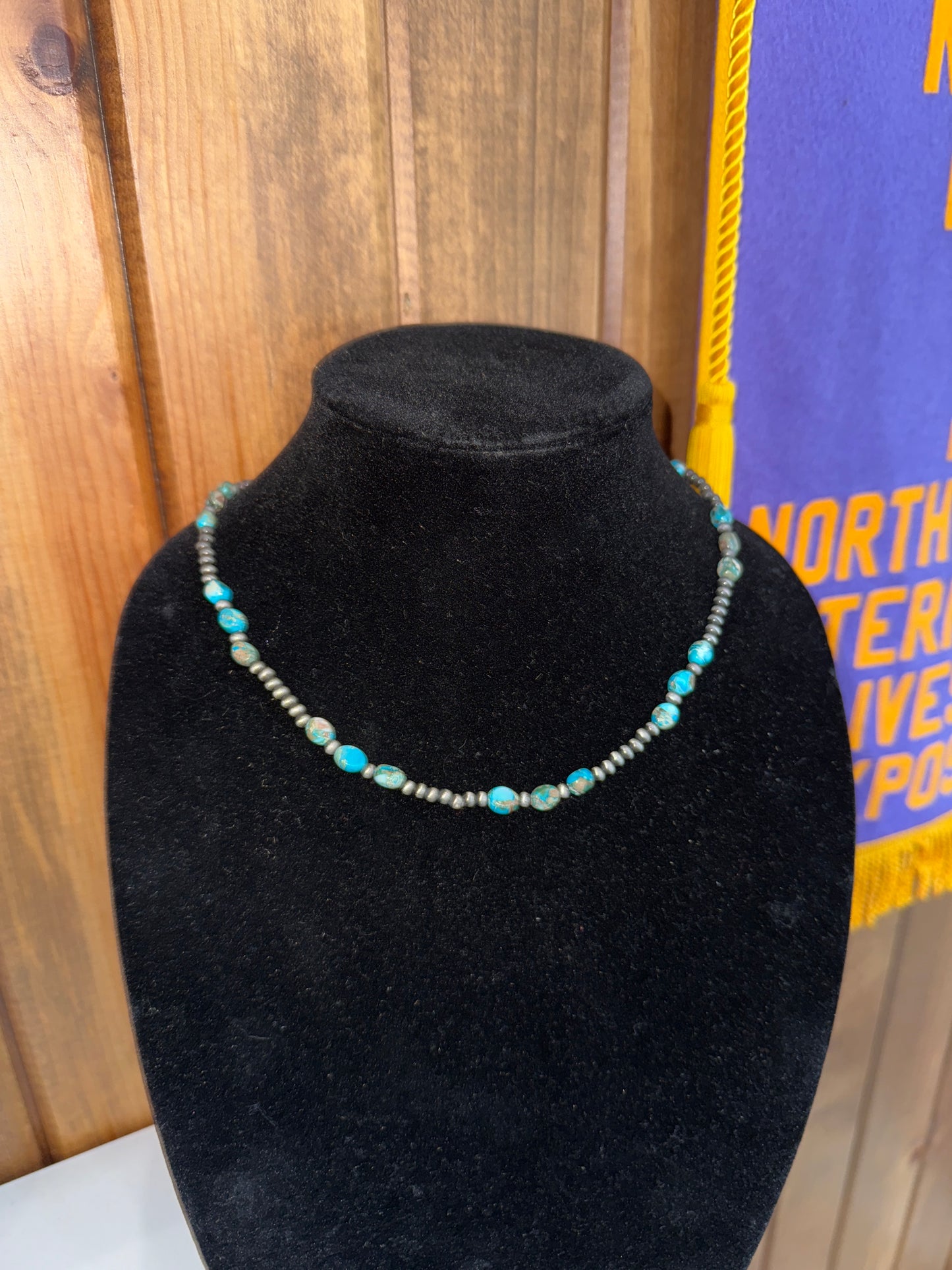 Handmade Navajo Pearl and Gemstone Necklace