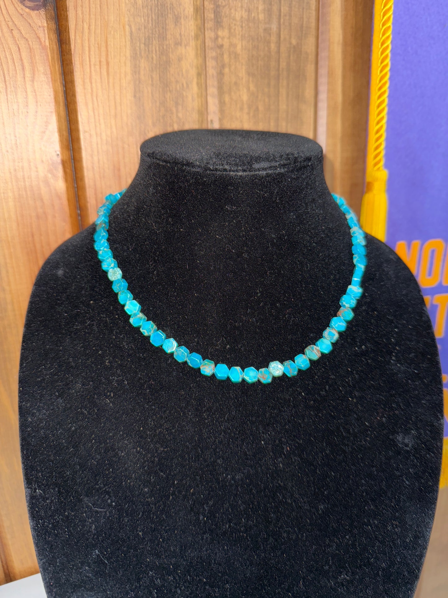 Turquoise Hexa Gemstone Necklace