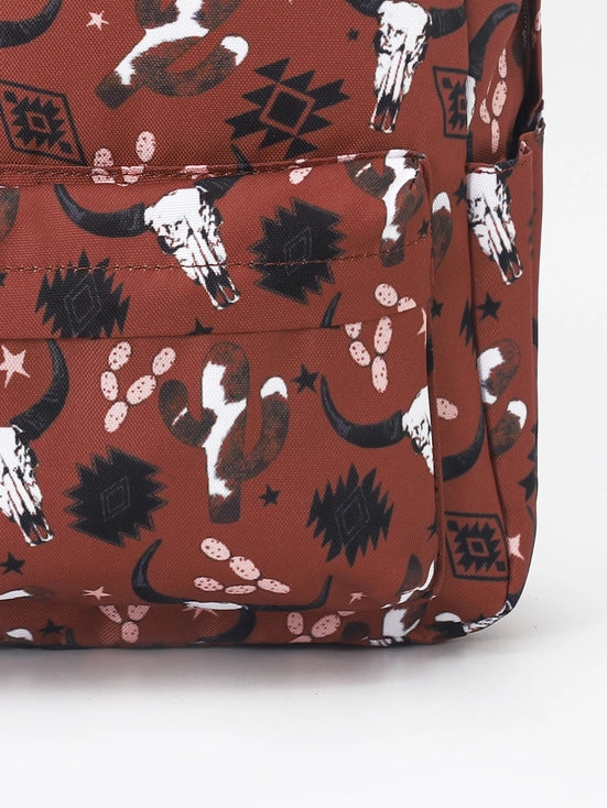 Western Cow Aztec Brown Backpack