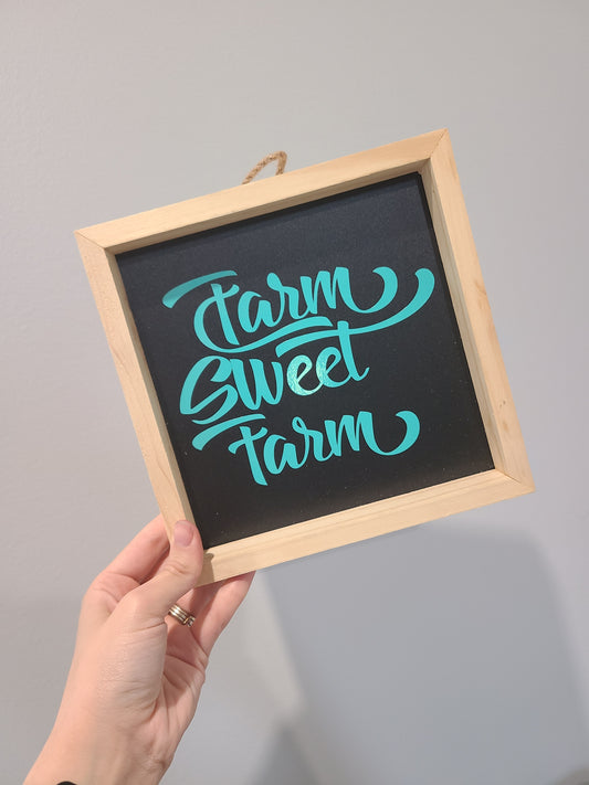 Farm Sweet Farm Wooden Sign