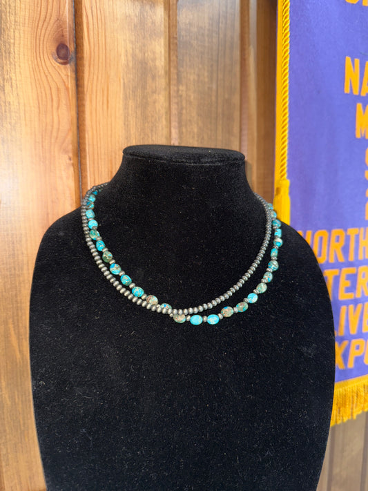 2 Strand Handmade Gemstone Necklace