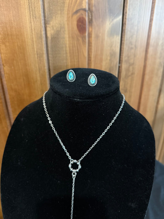Tear Drop Gem Post Earrings