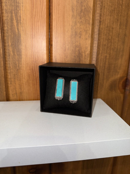 Bar Turquoise Stud Earrings