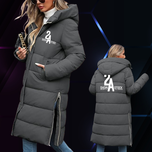 2A Long Grey Puffer Coat