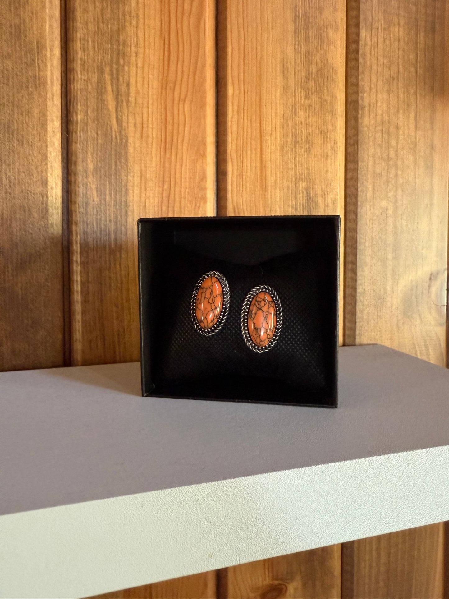 Oval Post Stud Earrings