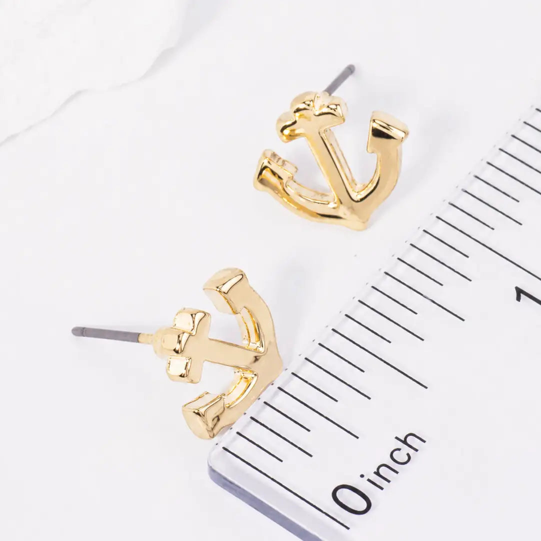 Anchor Geometric Stud Earrings