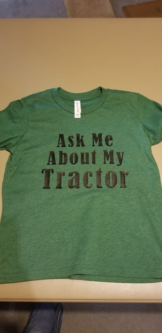 Ask Me About My Tractor Youth Tee