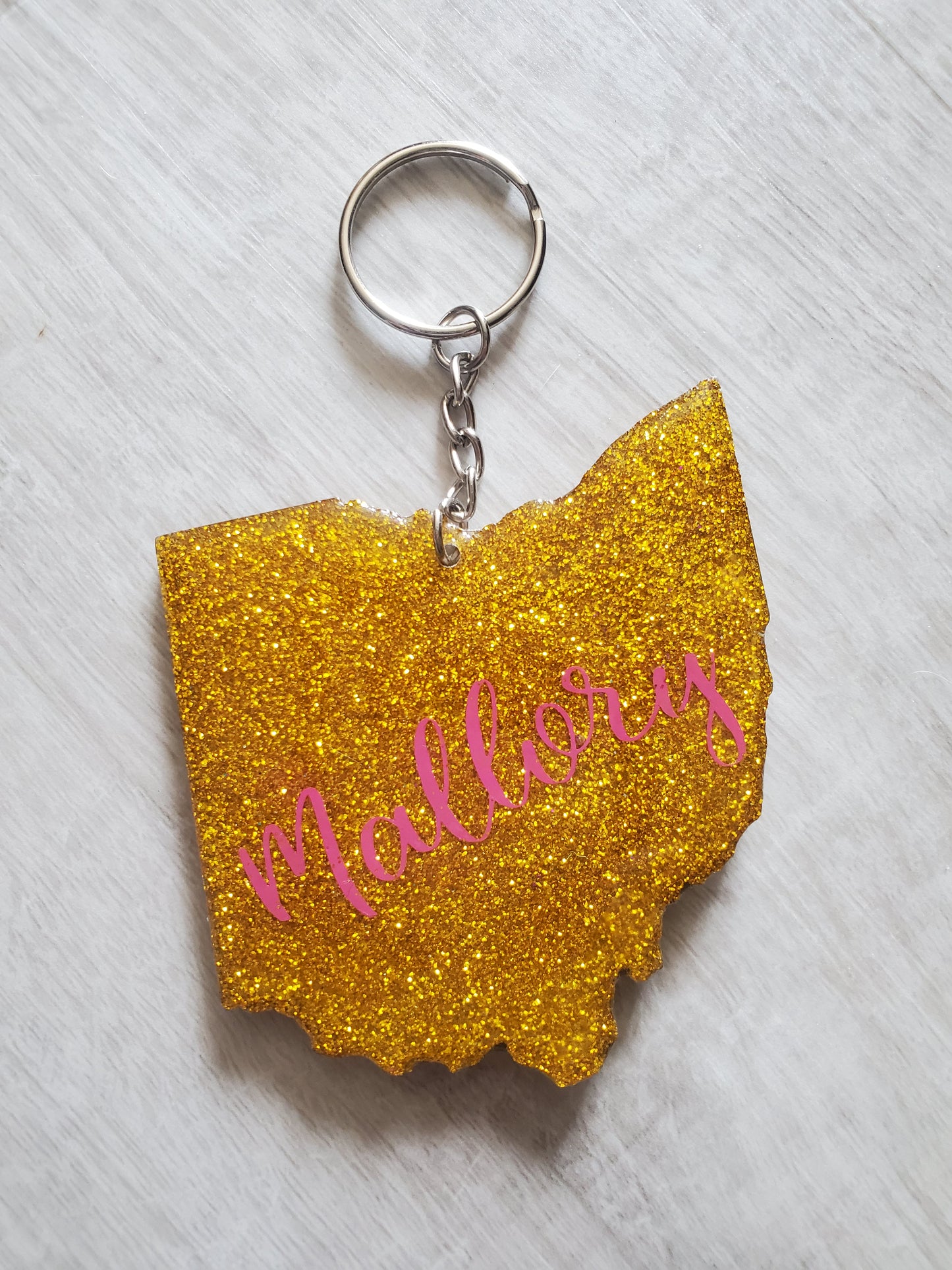 State Shaped Keychain