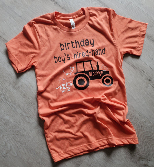 Birthday Farmer's Hired Hands Youth Tee