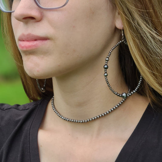 Navajo Pearl Hoop Earrings