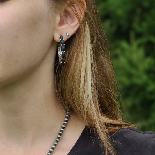 Hoop Stone Earrings