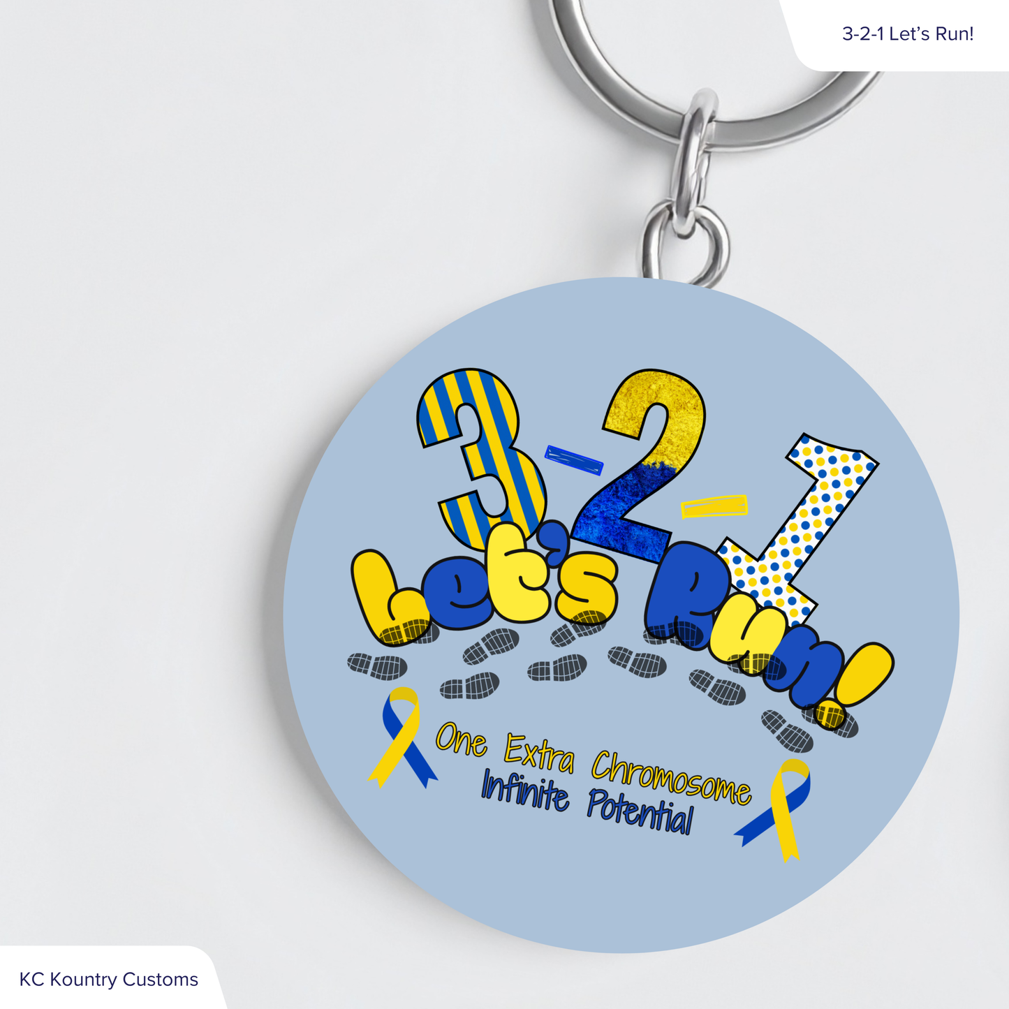 3-2-1 Let's Run Keychain
