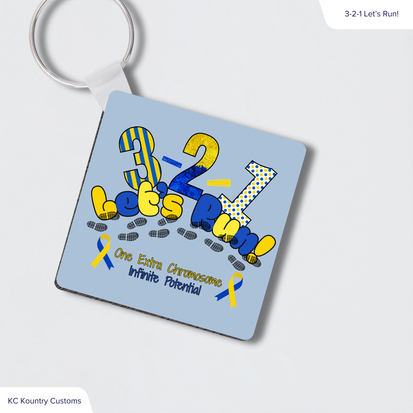 3-2-1 Let's Run Keychain