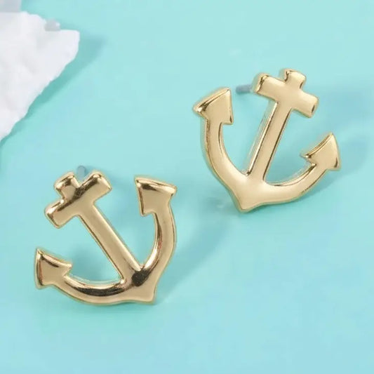 Anchor Geometric Stud Earrings