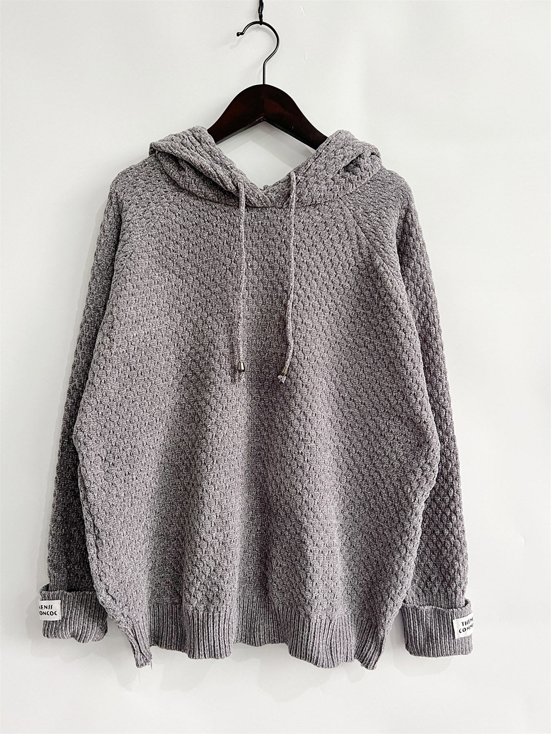 Drawstring Long Sleeve  Hooded Sweater