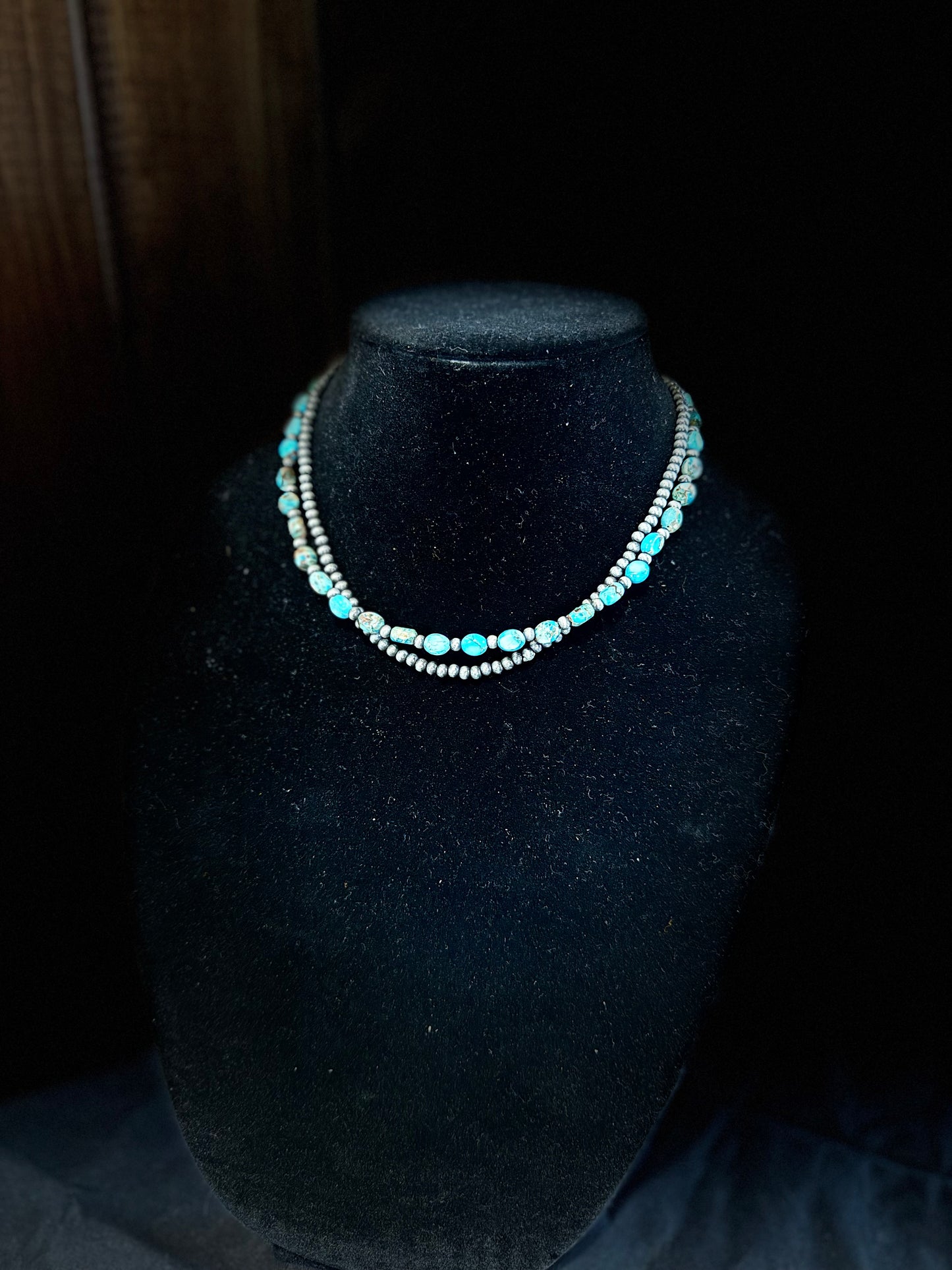 Dual Strand Oval Gem Stone Necklace
