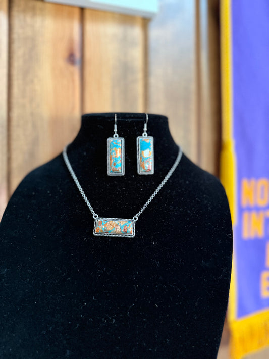 Teal Oyster Rectangle Jewelry