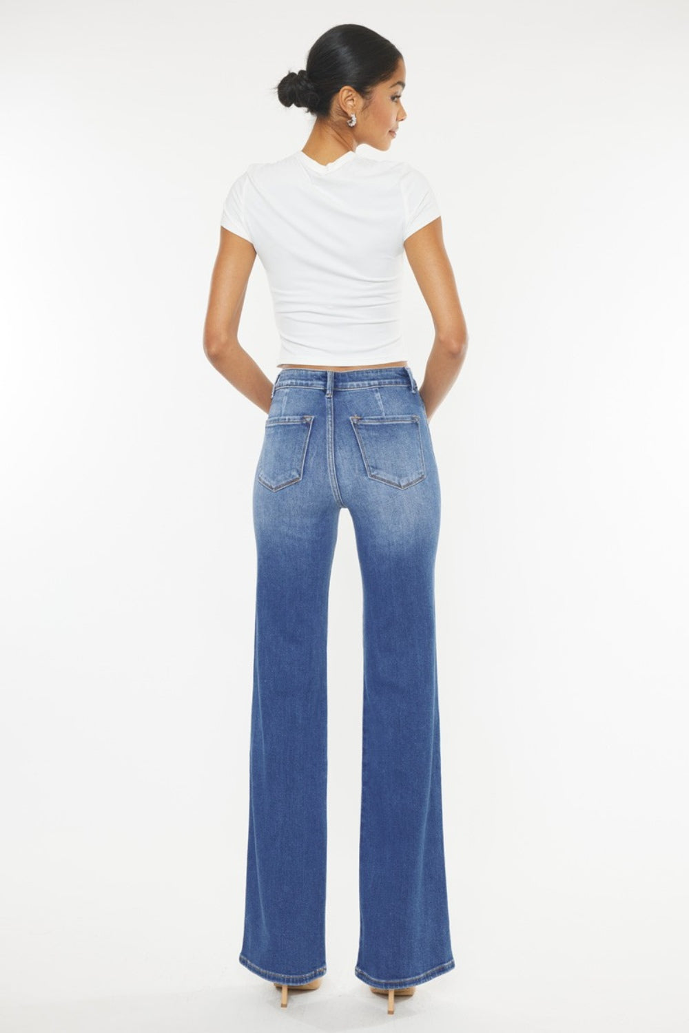 Kancan Ultra High Waist Gradient Flare Jeans