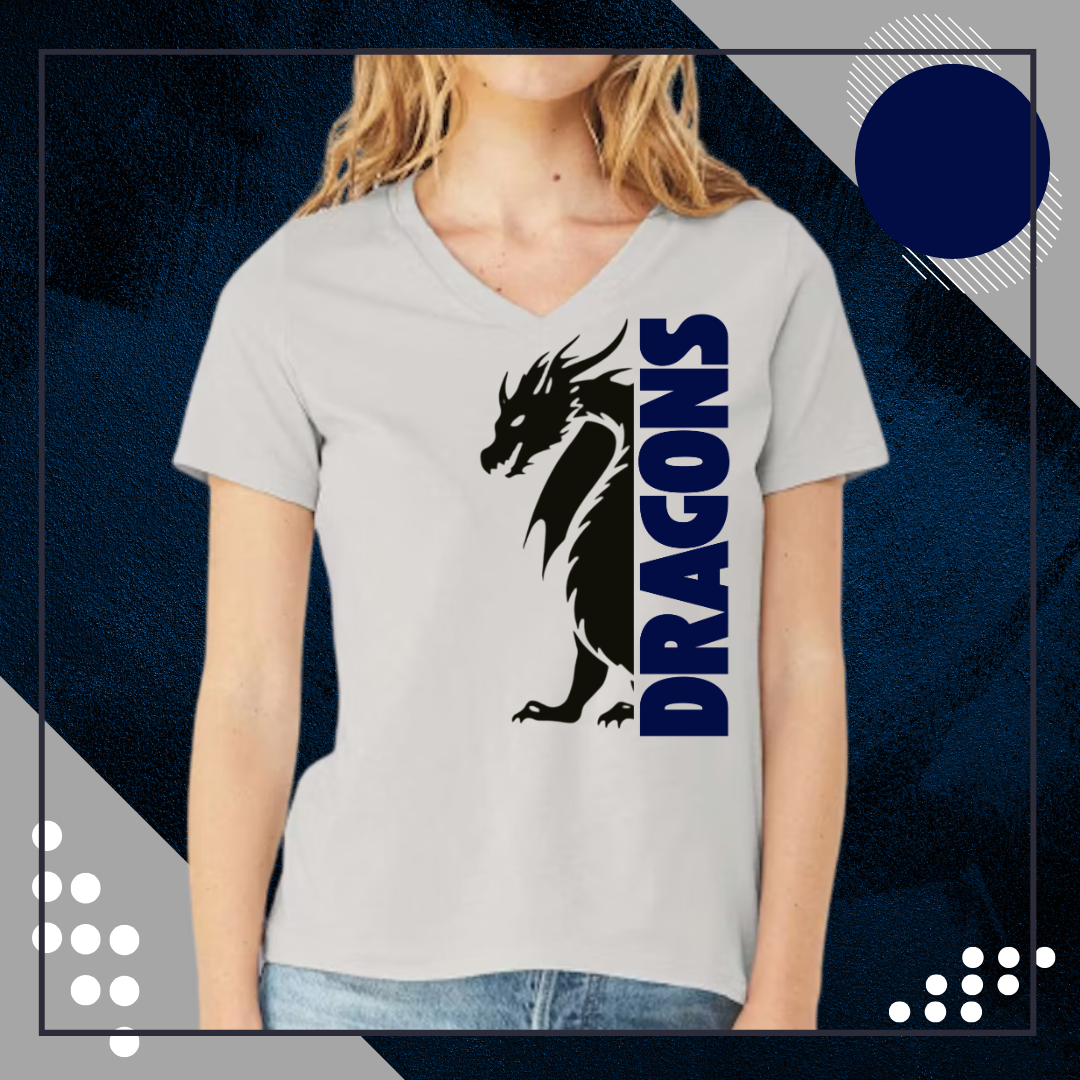 WC Women's Relaxed Silver V-Neck Tee