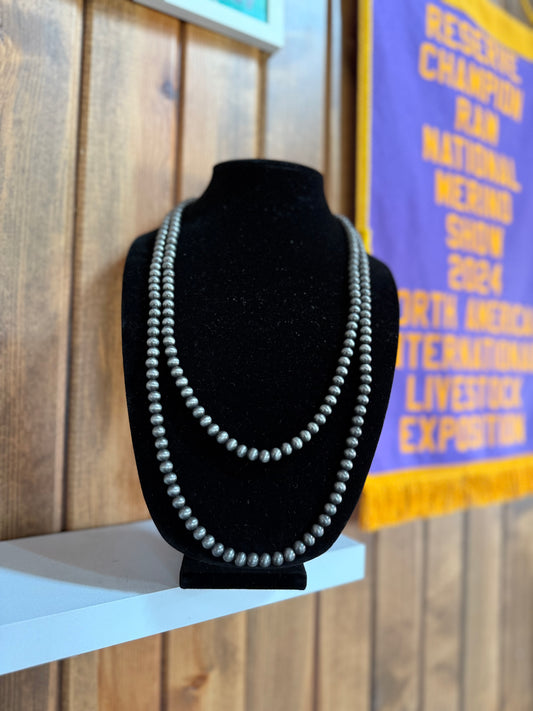 60” 8mm Navajo Pearl Necklace