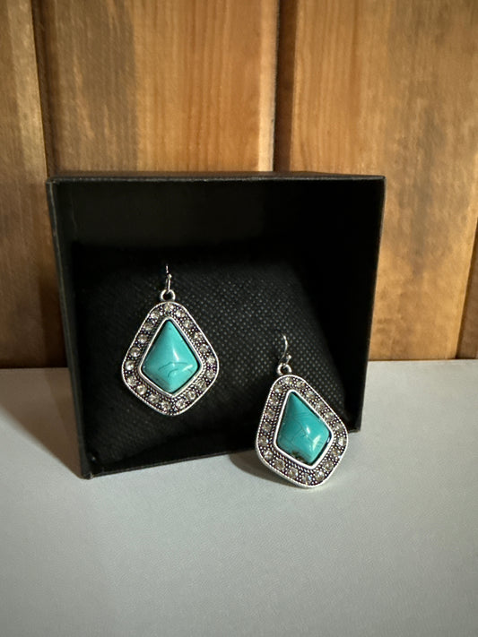 Bling Turquoise Earrings