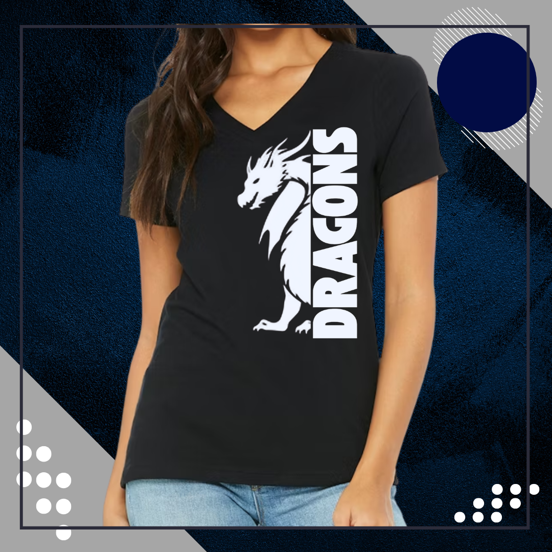 WC Women's Relaxed Black V-Neck Tee