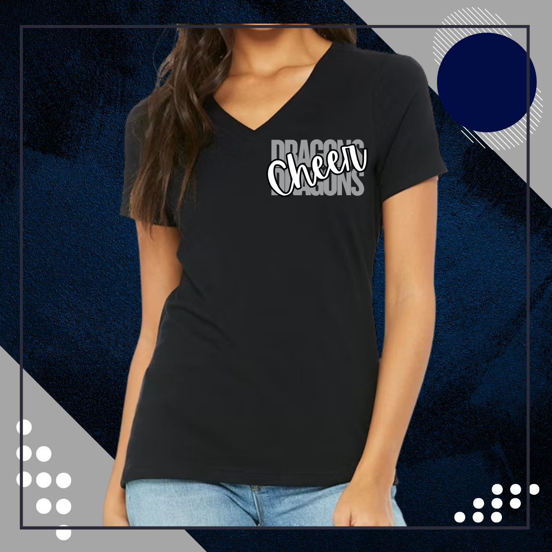 WC Women's Relaxed Black V-Neck Tee