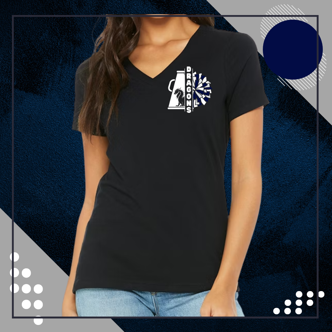 WC Women's Relaxed Black V-Neck Tee