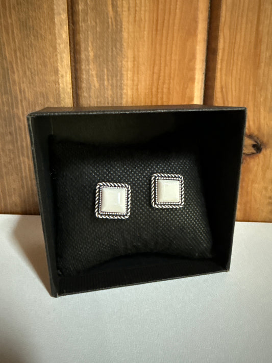 10mm Square Turquoise Stud Earrings